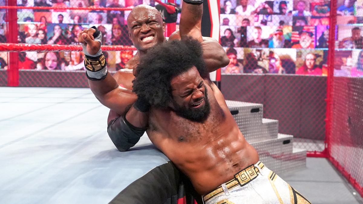 بوبي لاشلي ضد إكسافيير وودز نزال داخل قفص هيل ان سيل راو 21 يونيو 2021 Wwe